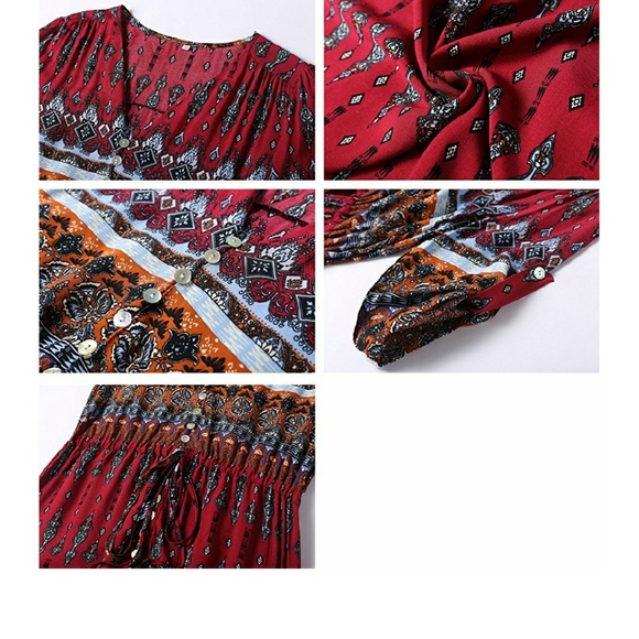 ♥︎HP♥︎  BRITANICA Long Cotton Festival Maxi Dress - Picture 5 of 7